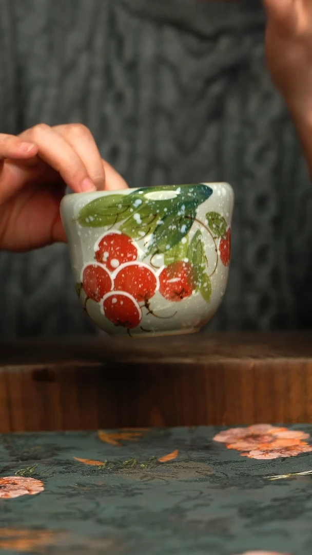 杯釉下彩手工手绘同款陶器