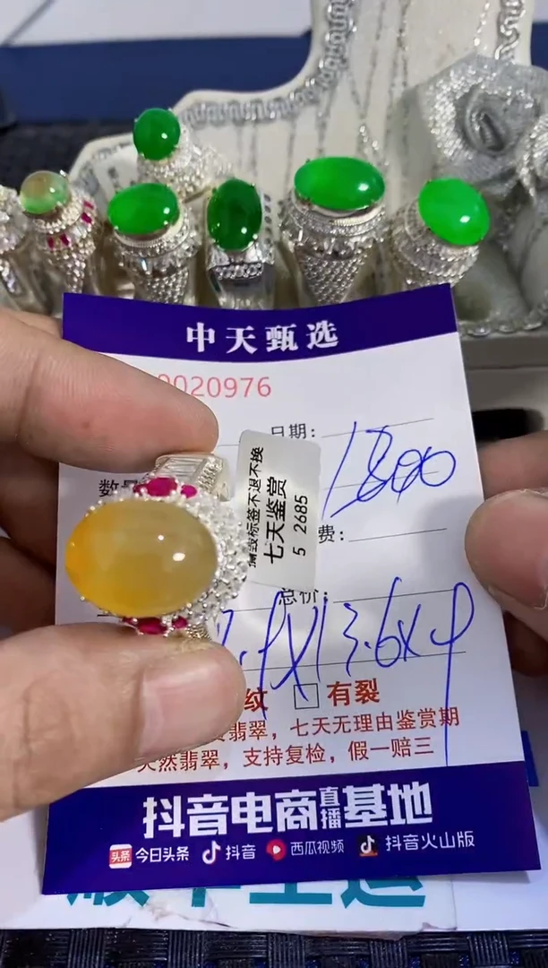 未镶嵌戒指翡翠走***墙/0976