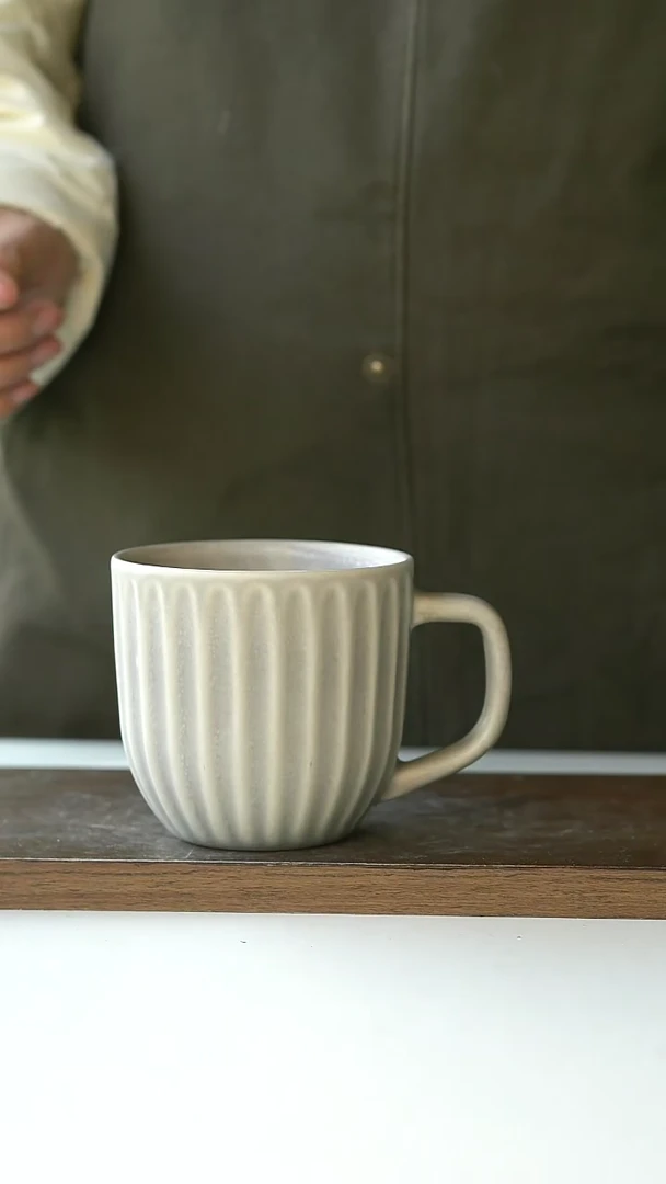 【闪购商品】陶瓷出澳洲粗条纹马克杯350ml@4-2@