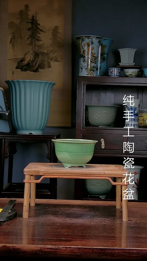 景德镇手工陶瓷花盆