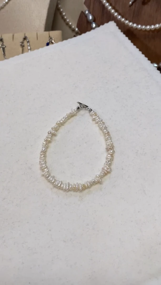 淡水珍珠钛钢颈饰渣渣手链