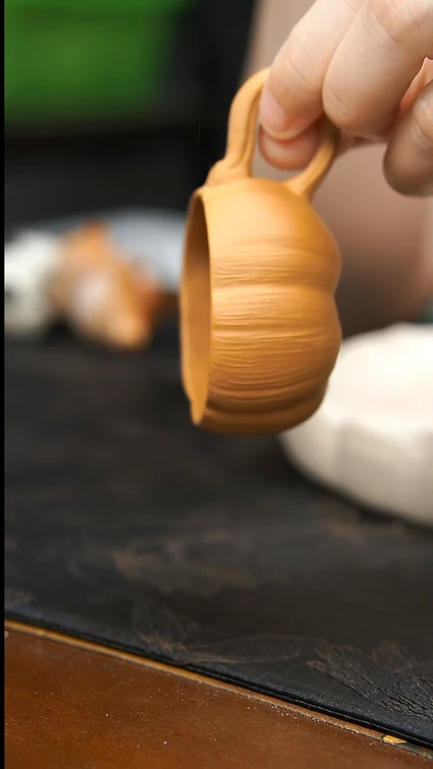 茶壶紫砂南瓜手把杯