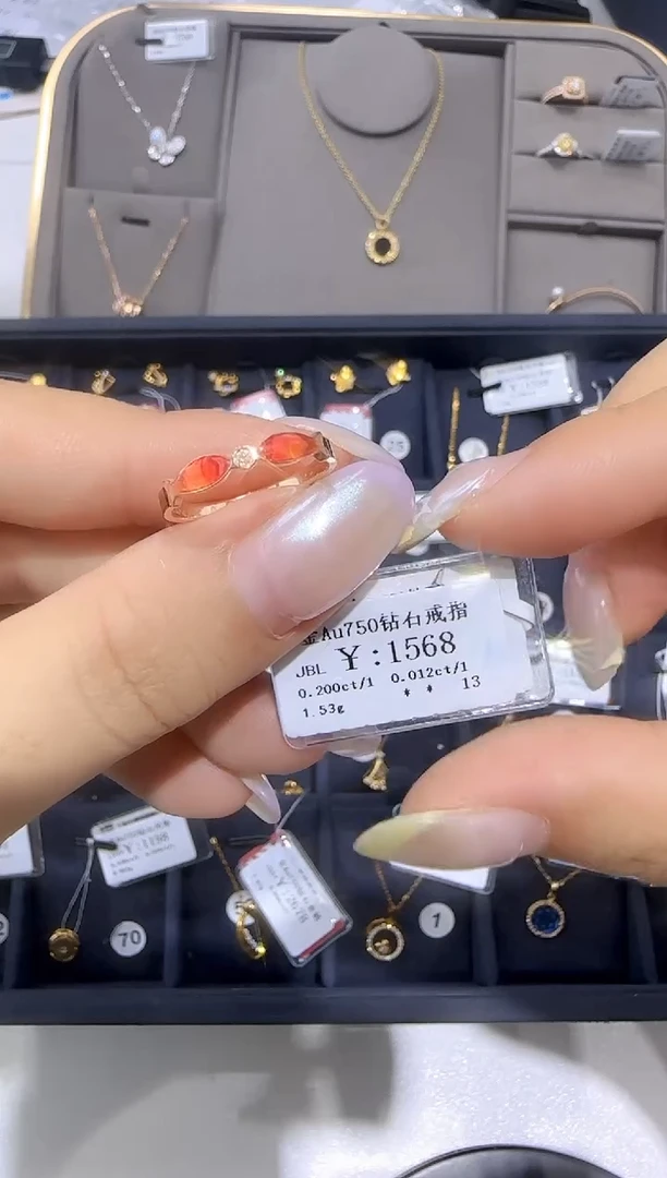 18K金镶嵌戒指/指环钻石18K金戒指1299