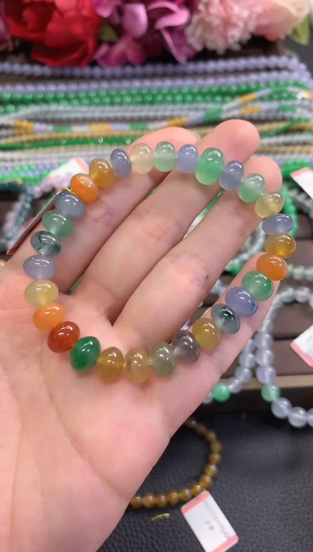 未镶嵌手串翡翠春日珠宝 D139紫货有色差
