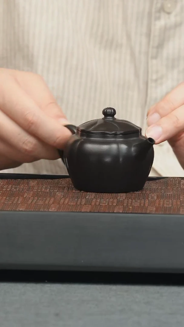 茶壶紫砂五堂 捂灰筋纹具轮