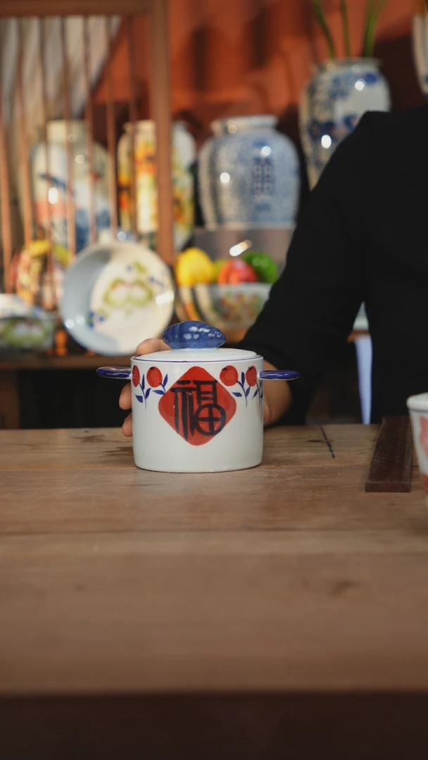 瓷片【简家甄选】景德镇设计师釉下手绘陶瓷餐具