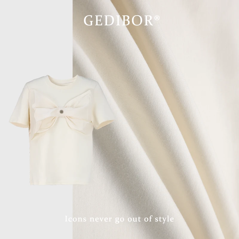 【GEDIBOR】“结梦领畔”减龄休闲百搭立体蝴蝶结时尚显瘦短袖T恤