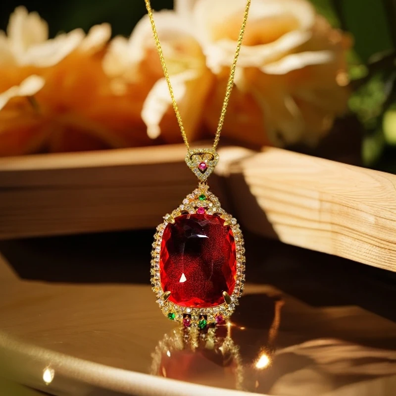 古B74顶奢缅古馆藏美丽首饰配礼盒配链子