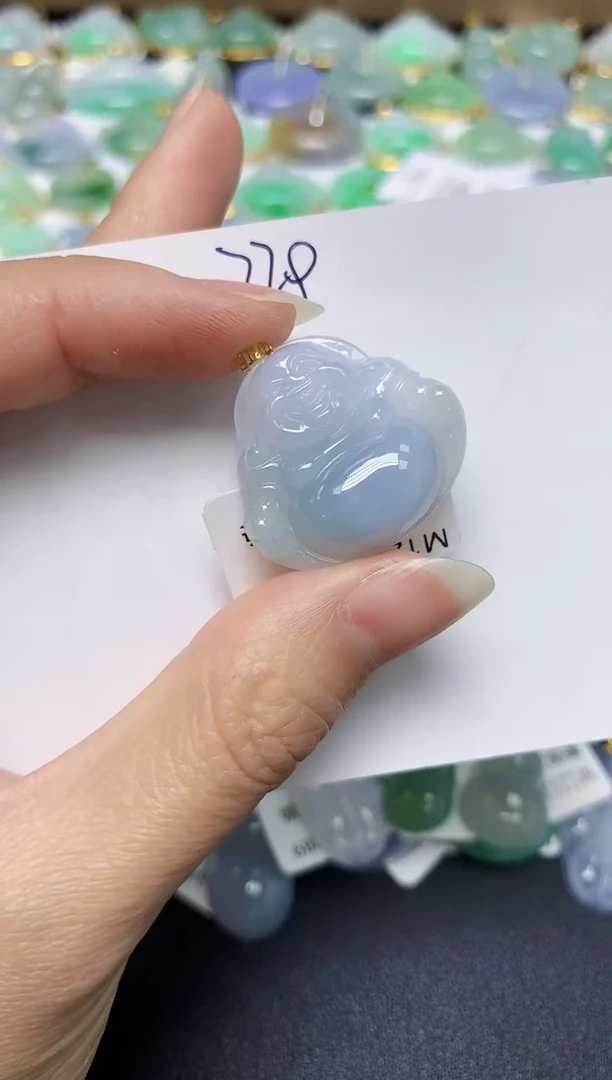 翡翠18K金镶嵌颈饰 天然翡翠A货