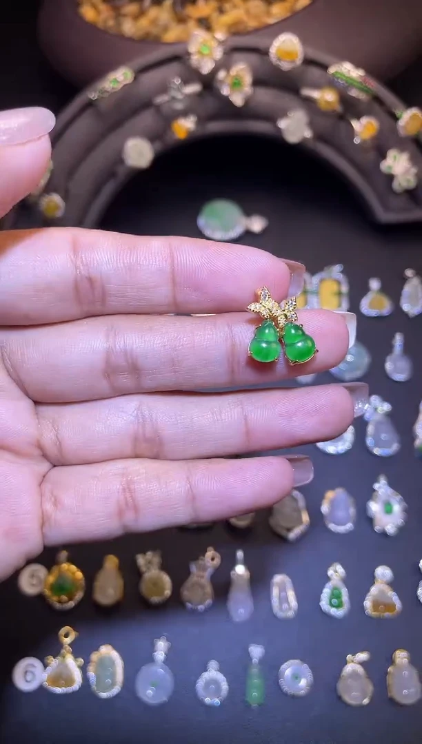 吊坠(不含链)银S925镶嵌翡翠1