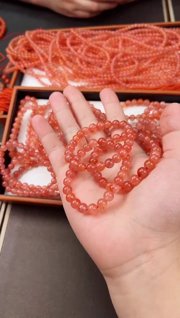 【闪购商品】南红玛瑙手串未镶嵌保山冰飘单圈手串 开播福利 卡7+