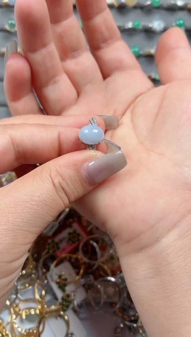 银S925镶嵌戒指翡翠.