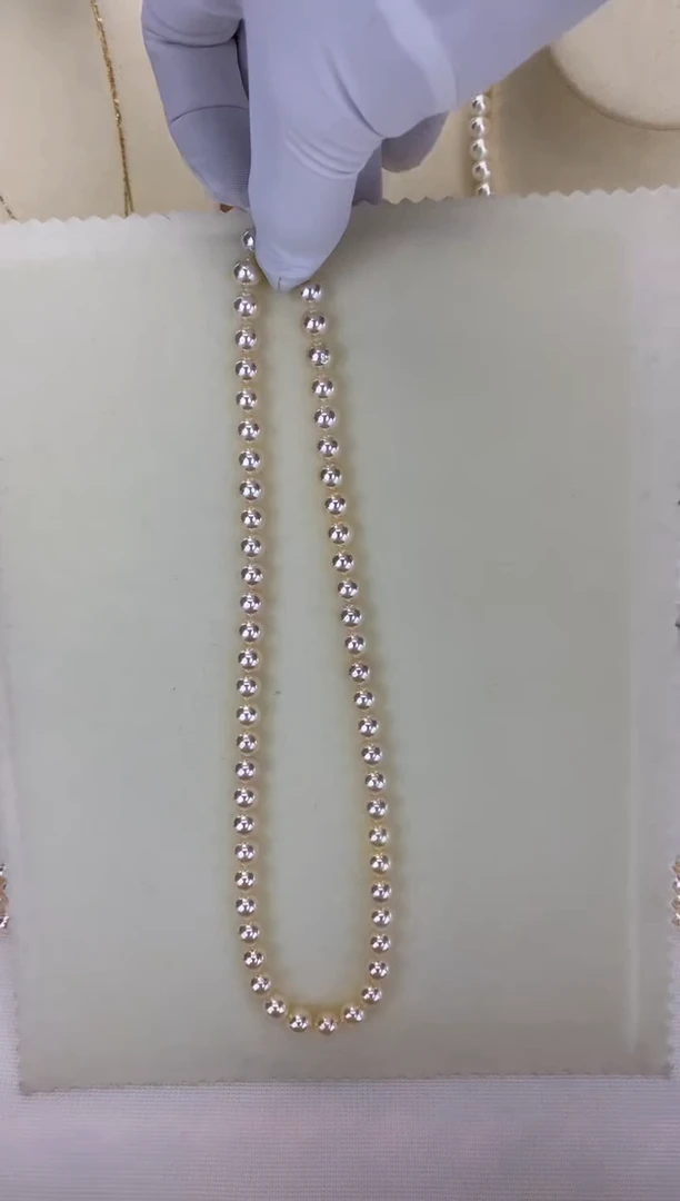 银S925镶嵌DA海水珍珠 GD227 7-8 羽皇金串链