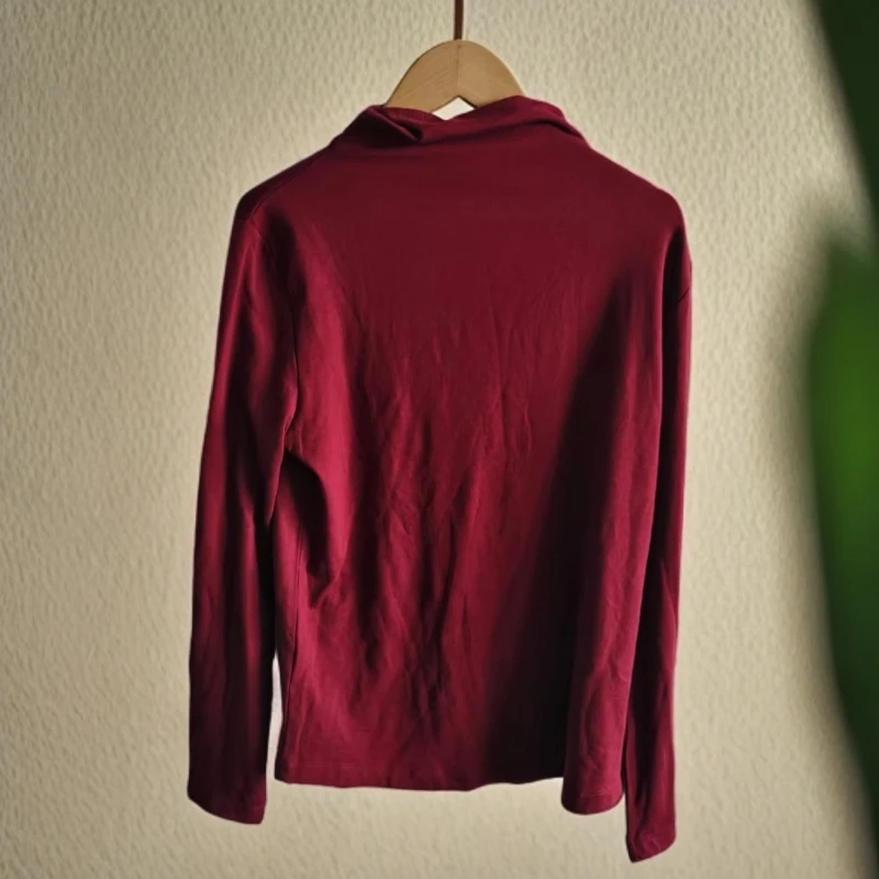 A504圆领紧身打底衫T恤纯色时尚半高领极简风长袖休闲