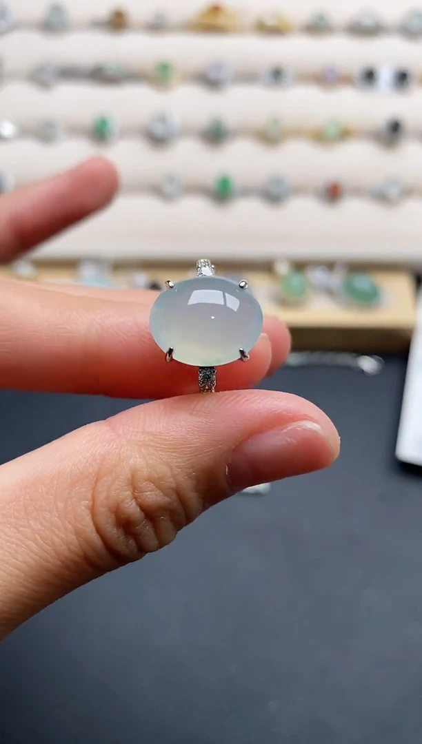 银S925镶嵌戒指翡翠555555+1