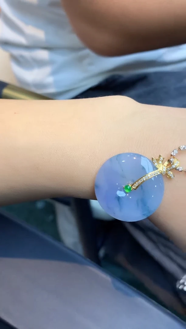 吊坠(不含链)18K金镶嵌翡翠283-雪姐翡翠天天见