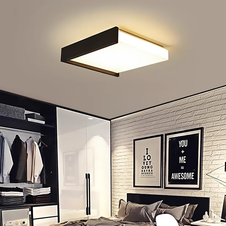 意式北欧卧室led吸顶灯现代简约时尚方形个性卧室书房中山灯具