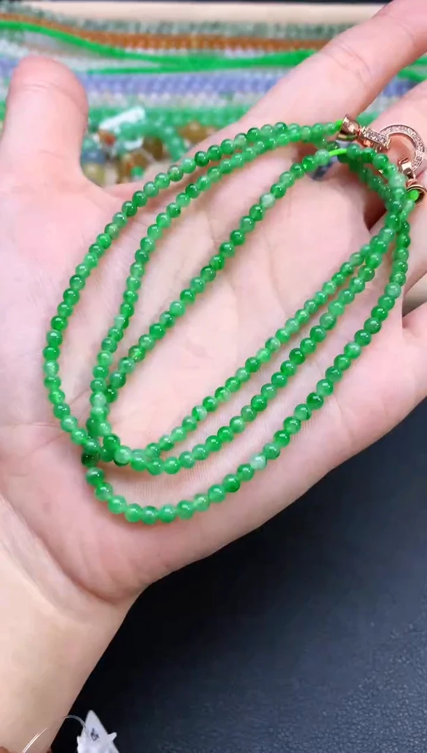 未镶嵌手串翡翠45珠链|4800+0