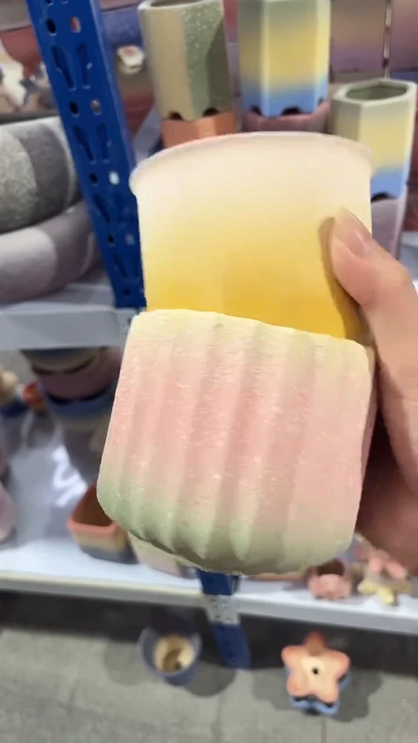 麦饭石粗陶多肉花盆两个