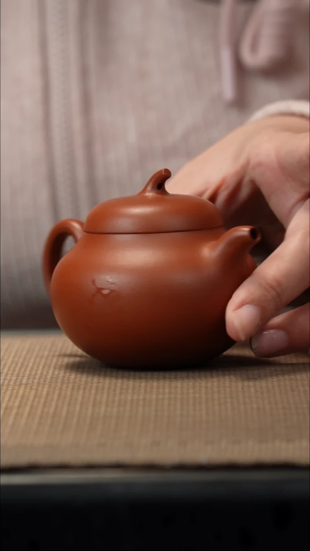 紫砂茶盏朱泥茄瓜140CC