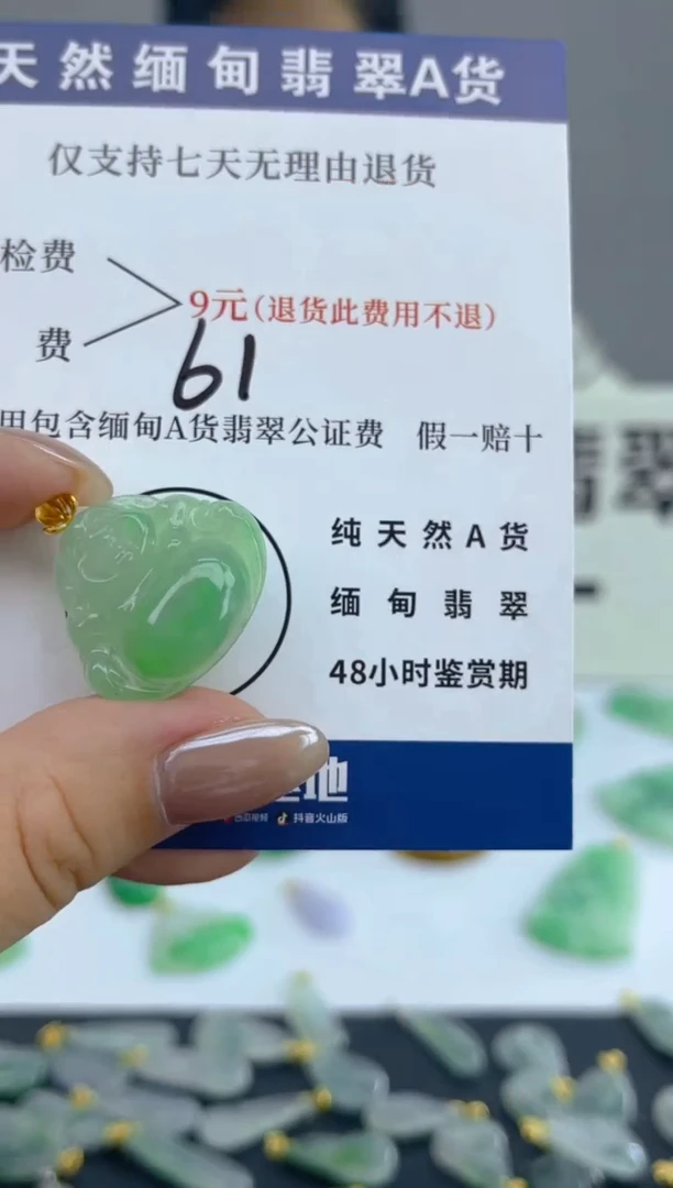 颈饰18K金镶嵌翡翠天然A货翡翠