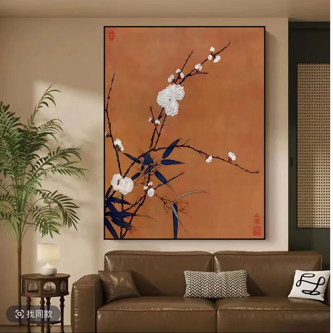 056新中式古典风景字画客餐厅民宿玄关茶室壁画意境竖版画