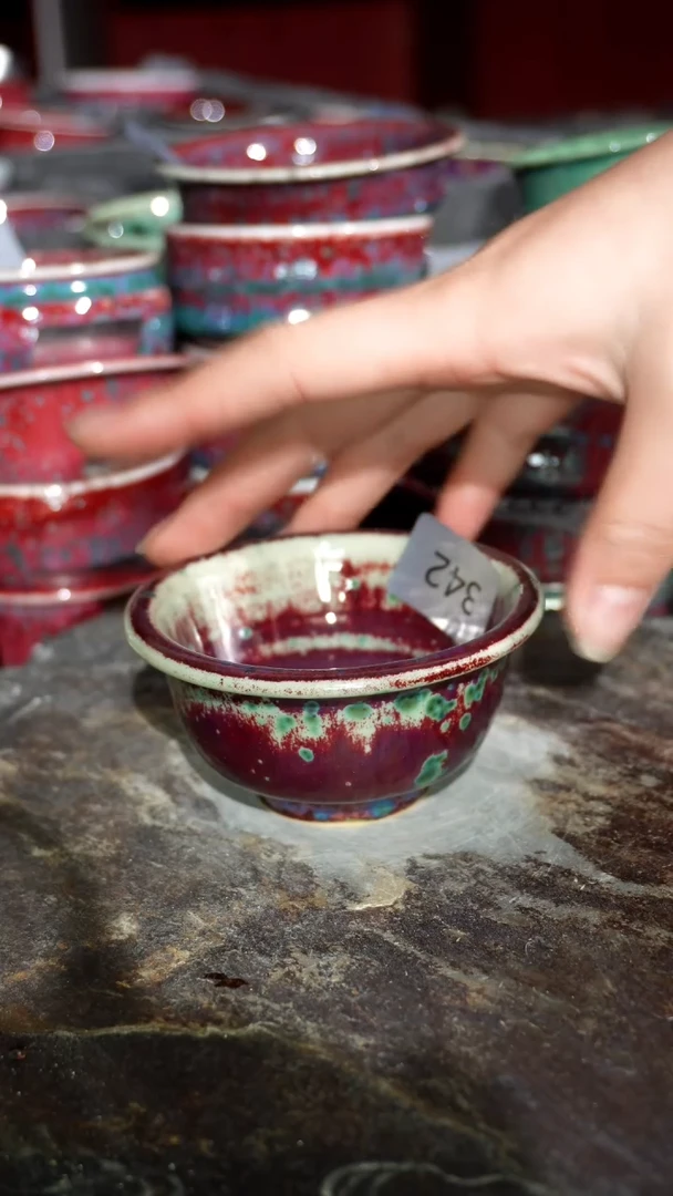 摆件陶精品窑变钧瓷茶器