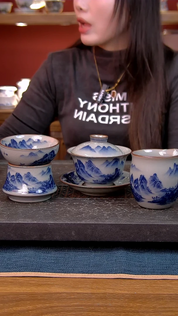 简装家用款3件套 老陶泥开片纹陶瓷茶具