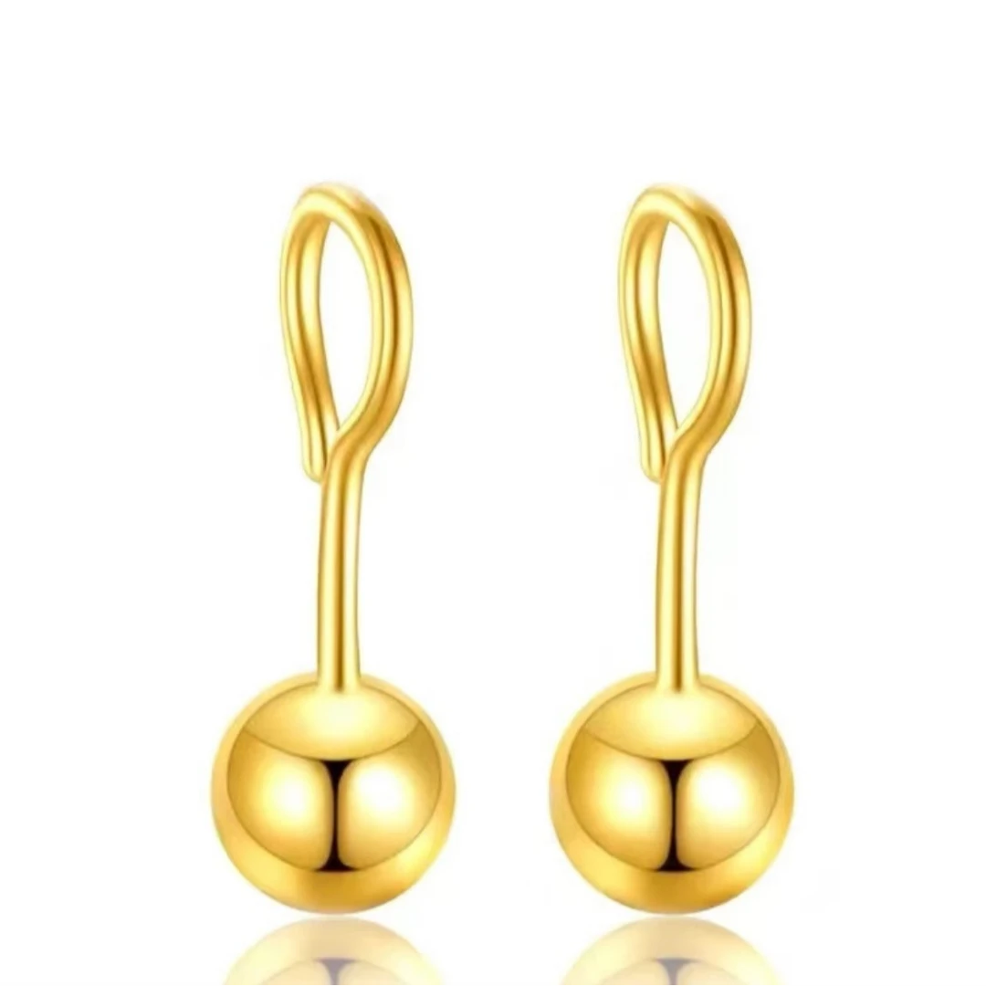 铜合金耳饰 豆豆耳钉女款气质时尚百搭简约经典双头光珠