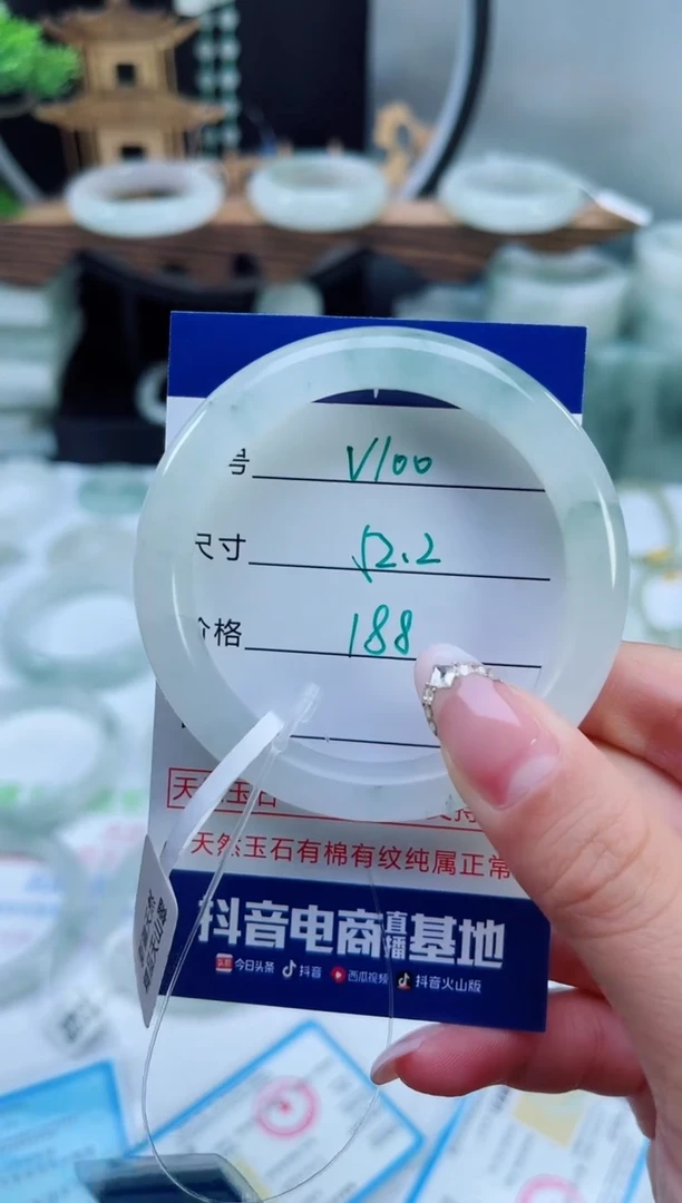 未镶嵌手镯石英质玉（天山翠）100
