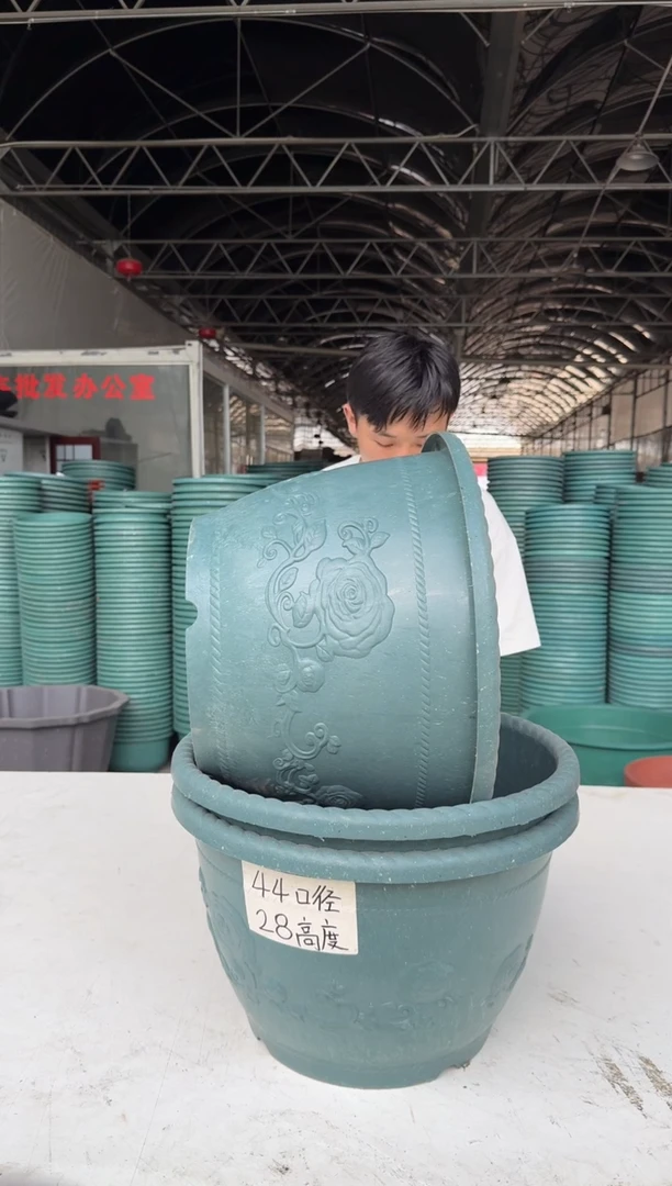 44口径玫瑰花纹花盆1个