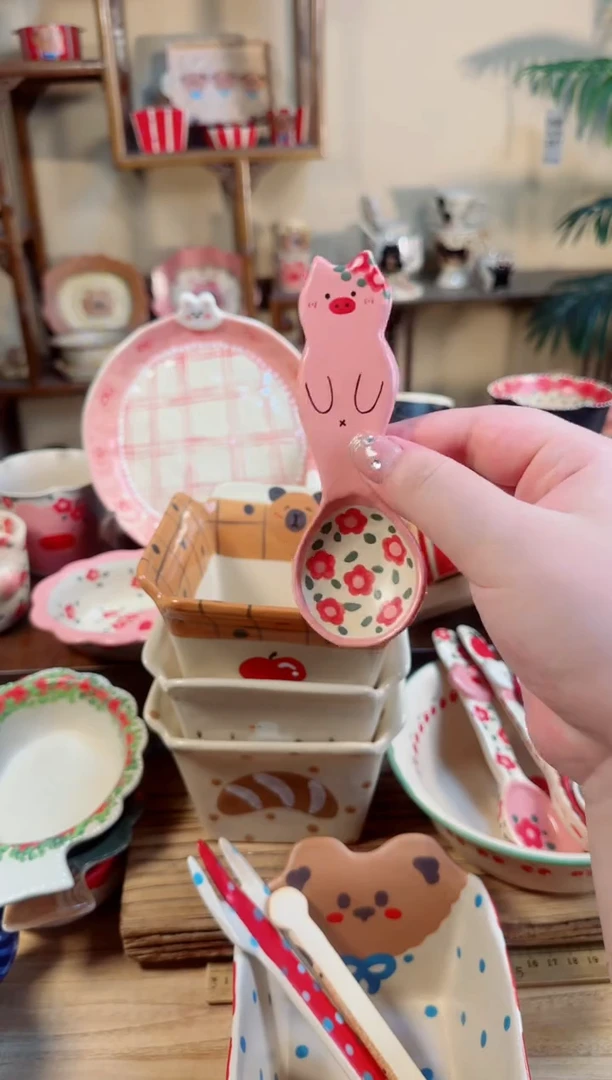 陶瓷猪猪勺子【十里高温釉下彩陶瓷】