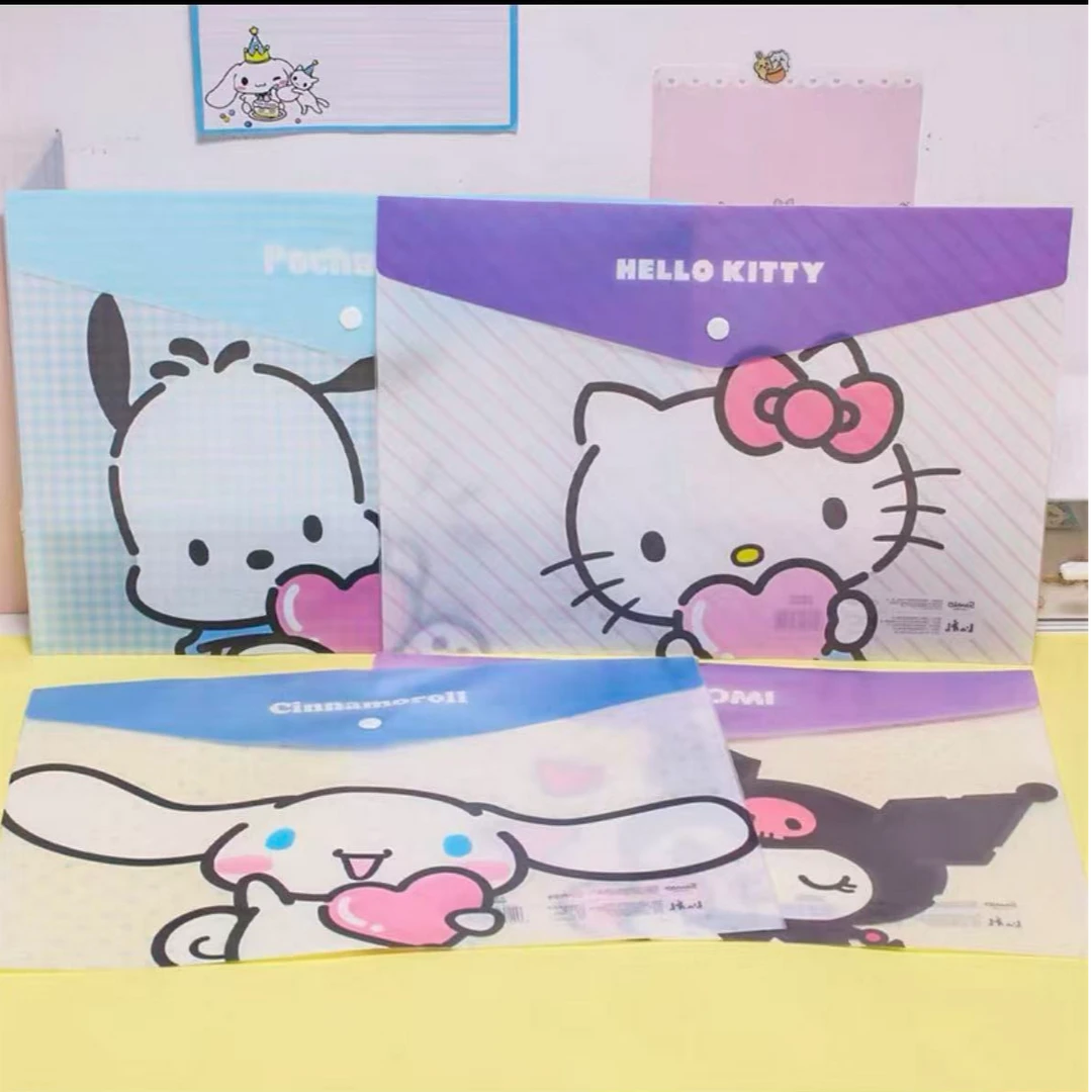 正版KT猫按扣文件袋A4试卷收纳袋