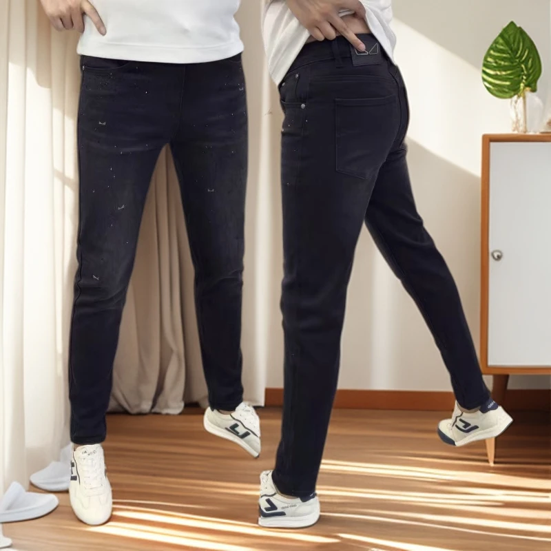秋季新款男士牛仔裤时尚烫钻男裤弹力修身牛仔裤男款爆款2025新款
