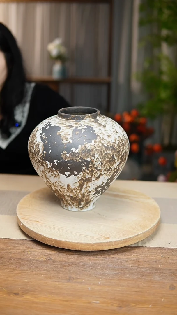 【闪购商品】陶瓷花器诧寂黑月亮罐