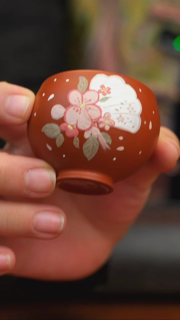 【闪购商品】紫砂茶壶朱泥飞花小杯