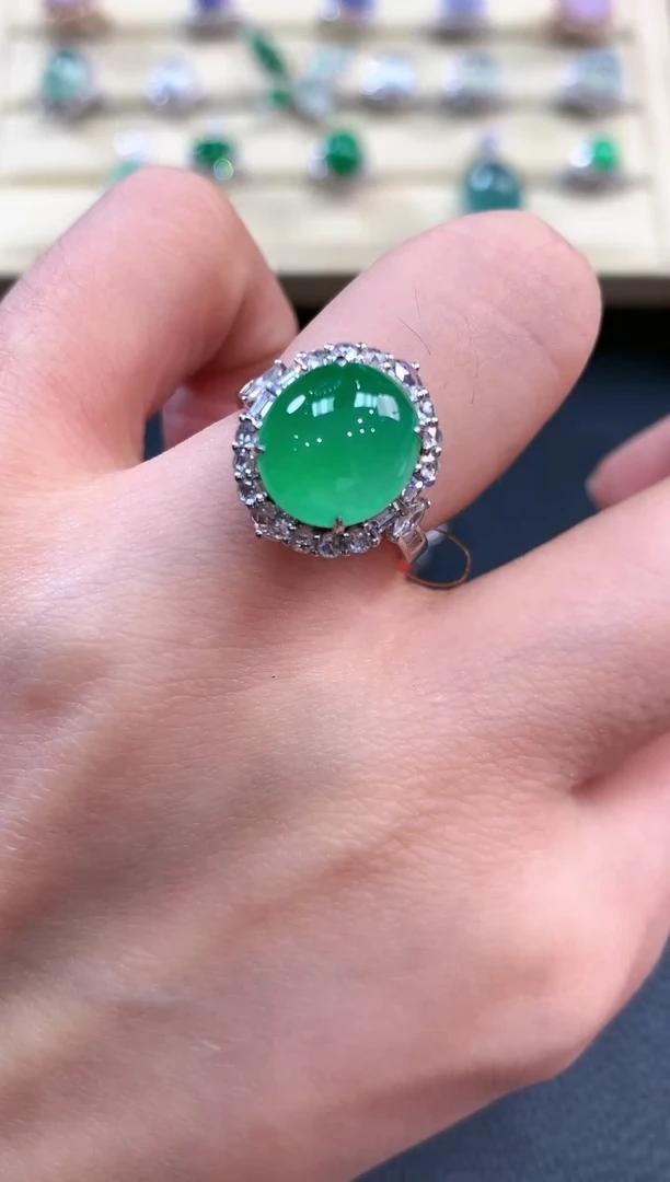 【闪购商品】翡翠戒指18K金镶嵌b161