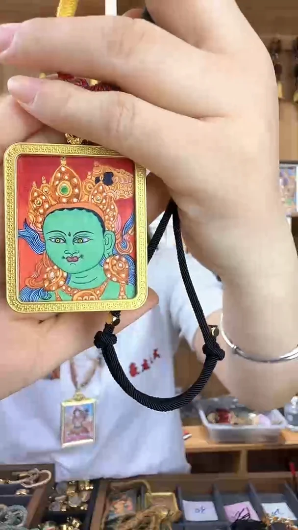 卷轴画绿麻麻纯手绘唐卡