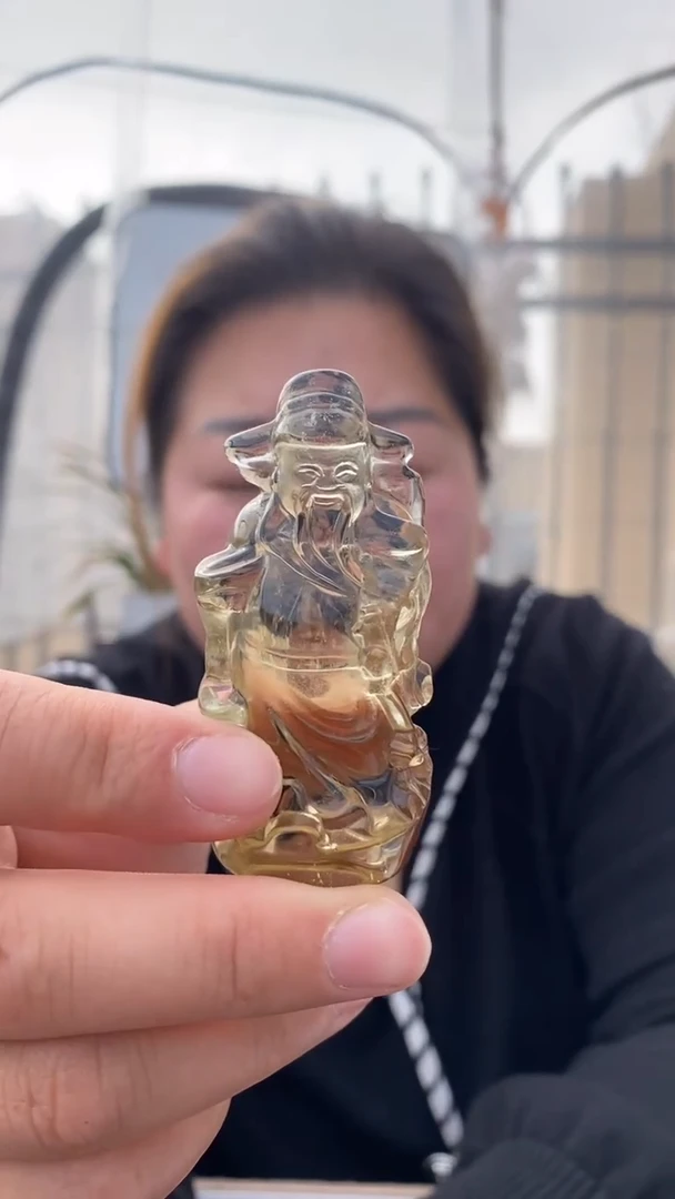 【闪购商品】水晶财神未镶嵌黄水晶财神D269