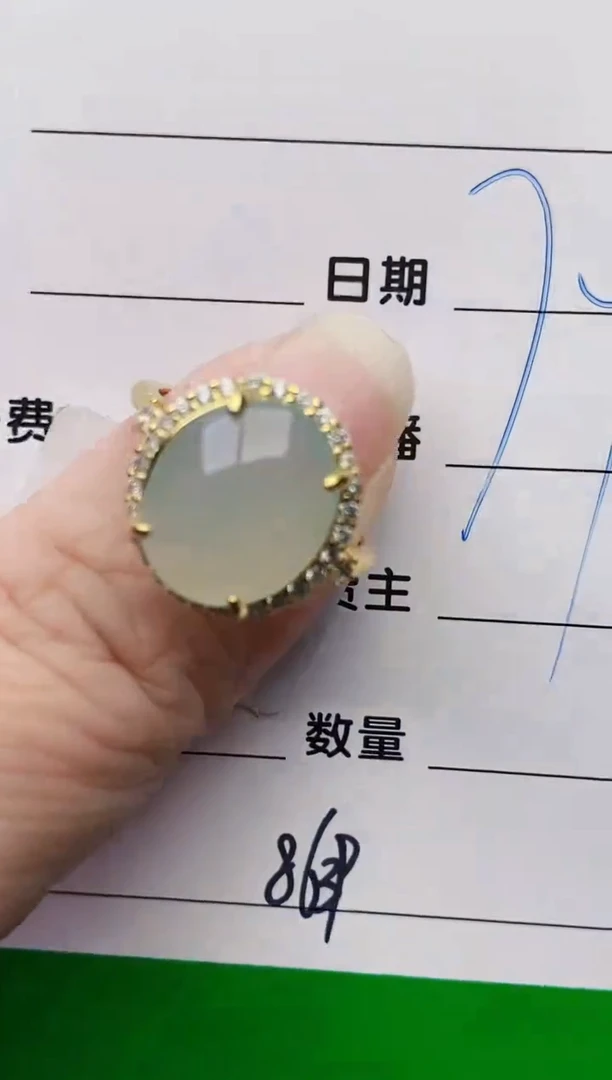 颈饰银S925镶嵌翡翠8639