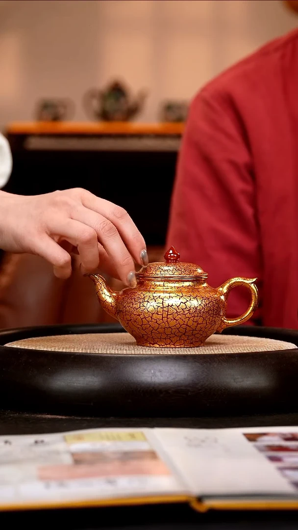 茶壶紫砂SJK20 笑樱（铂金烧） 朱泥  220cc