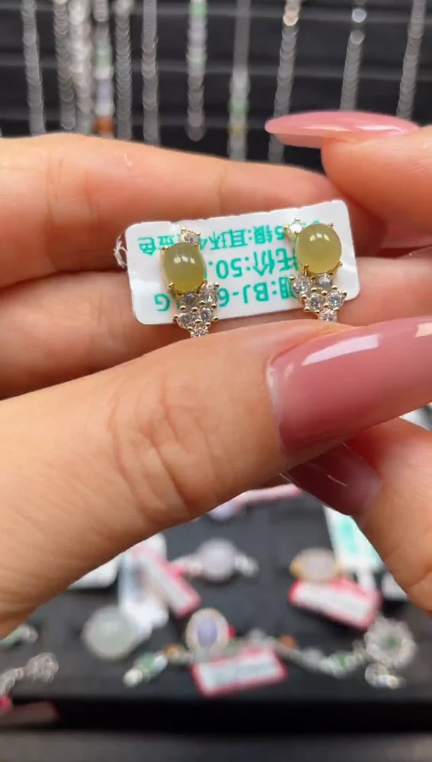 银S925镶嵌戒指翡翠天然翡翠A货