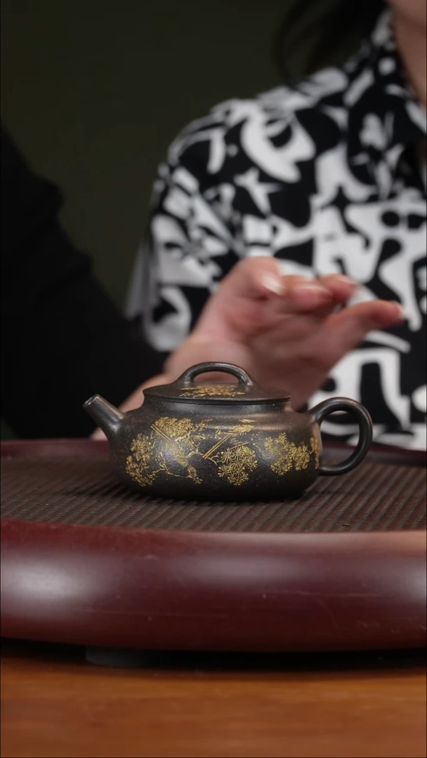 茶壶紫砂9ZXJ松语 大彬金砂240cc
