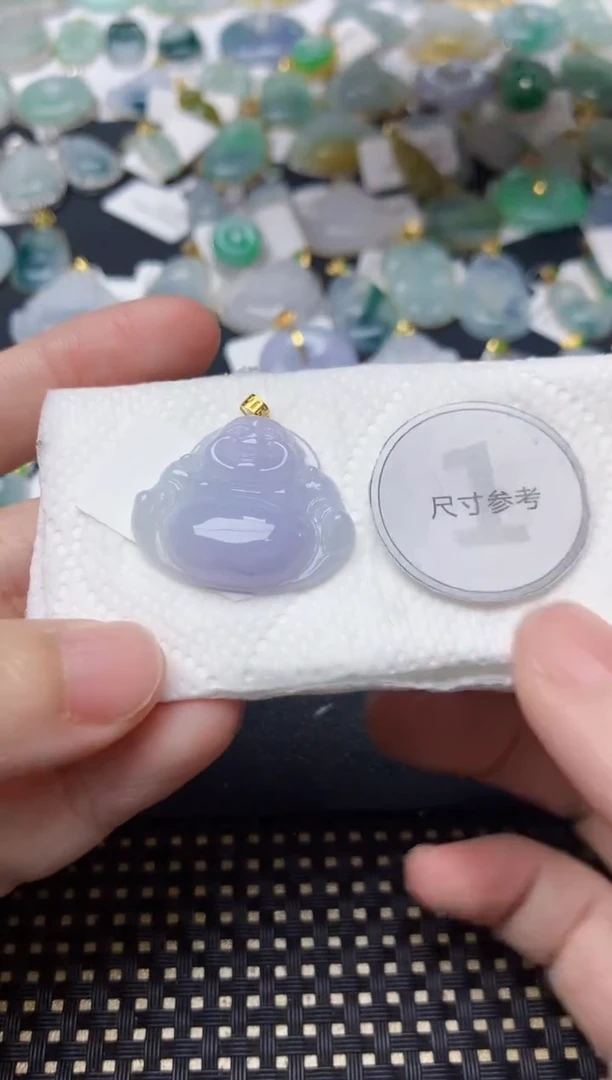 颈饰18K金镶嵌翡翠天然缅甸A货翡翠
