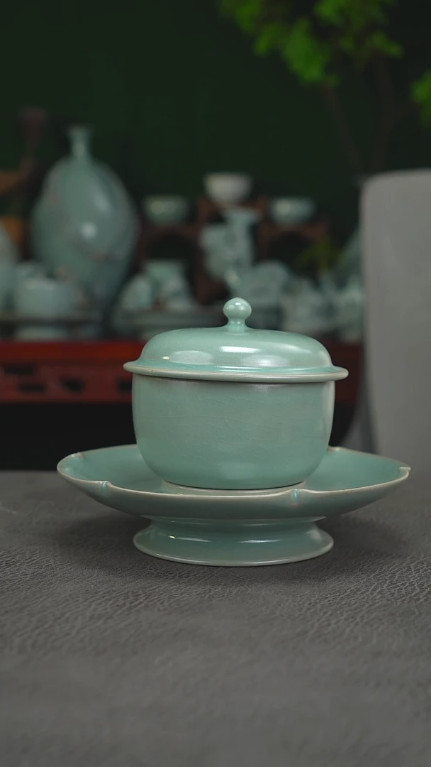 扫地僧  柴-葵口罗汉盏托精品-二