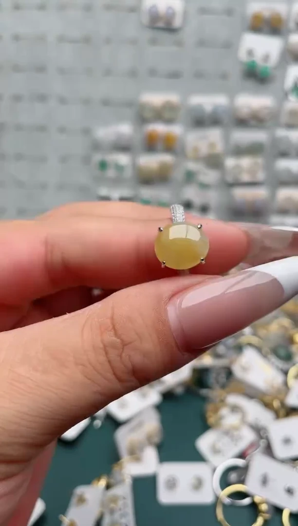 吊坠(不含链)银S925镶嵌翡翠.