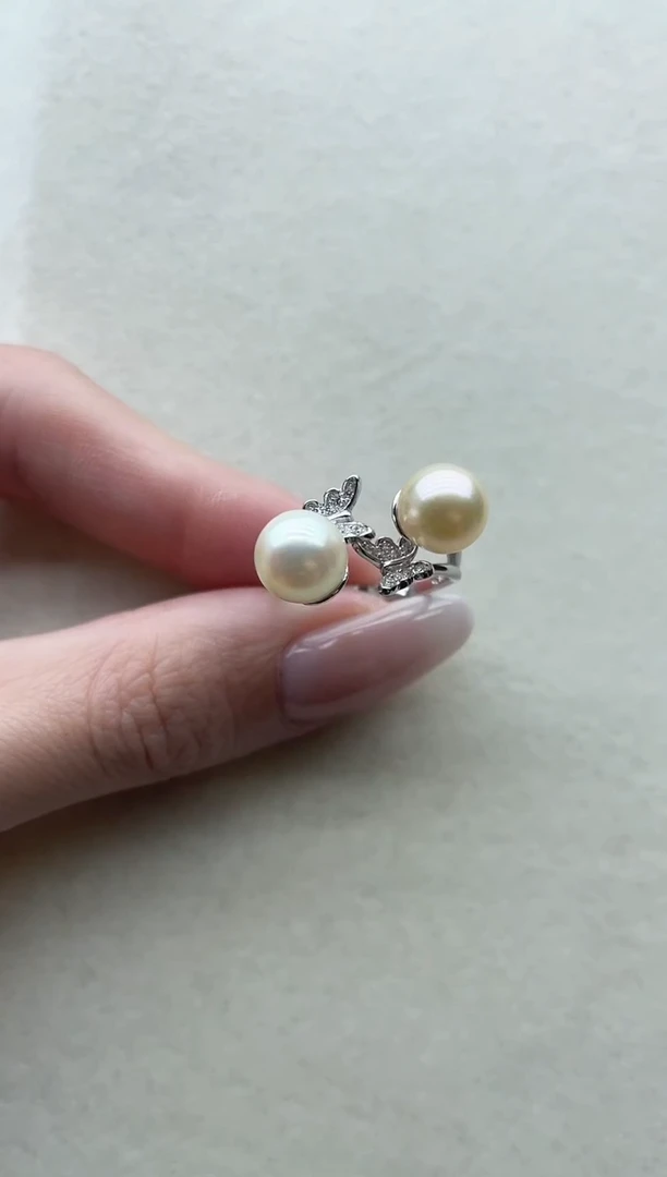 银S925镶嵌海水珍珠戒指74