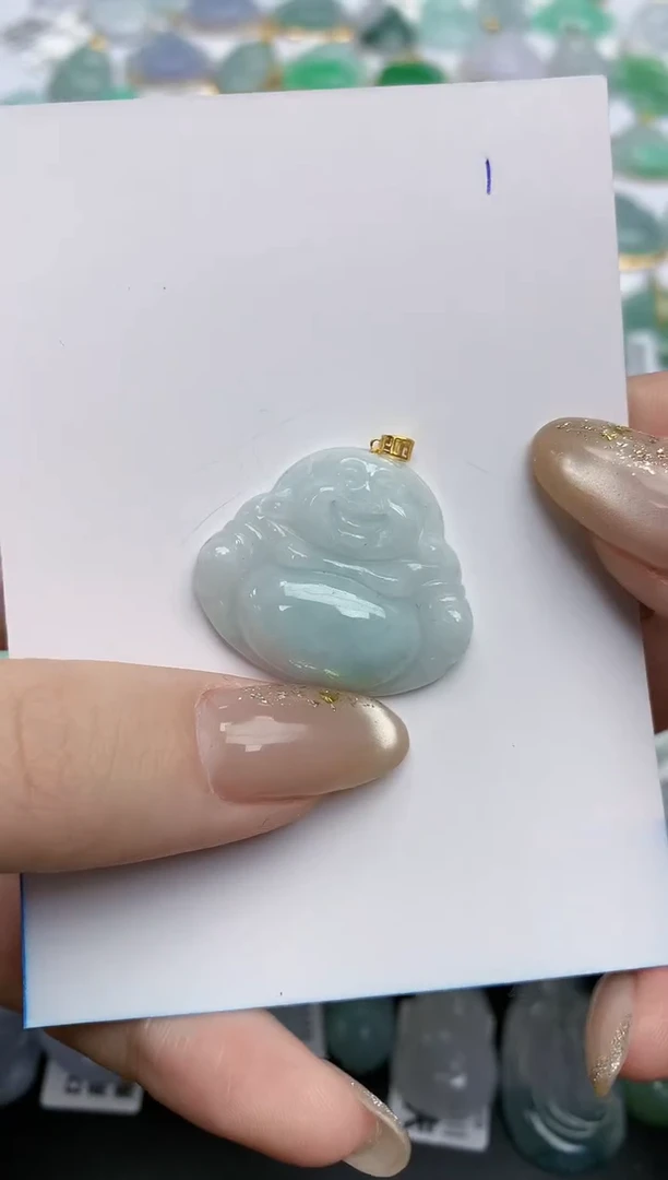 【闪购商品】翡翠颈饰18K金镶嵌天然缅甸翡翠A货