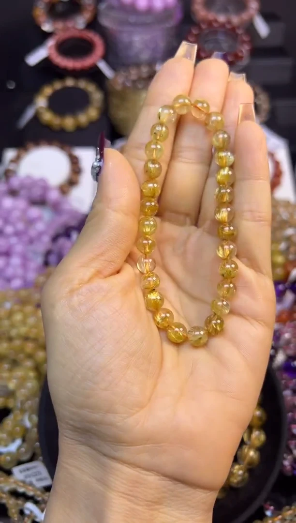 未镶嵌手串水晶金发晶7mm