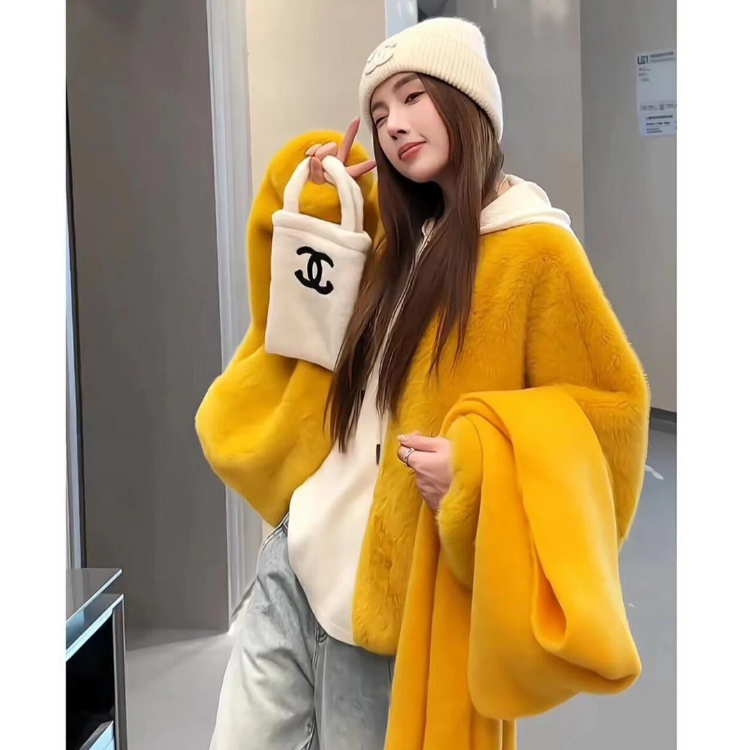 【枫糖奶油】设计款超软糯保暖显瘦百搭毛毛外套秋冬加厚宽松休闲